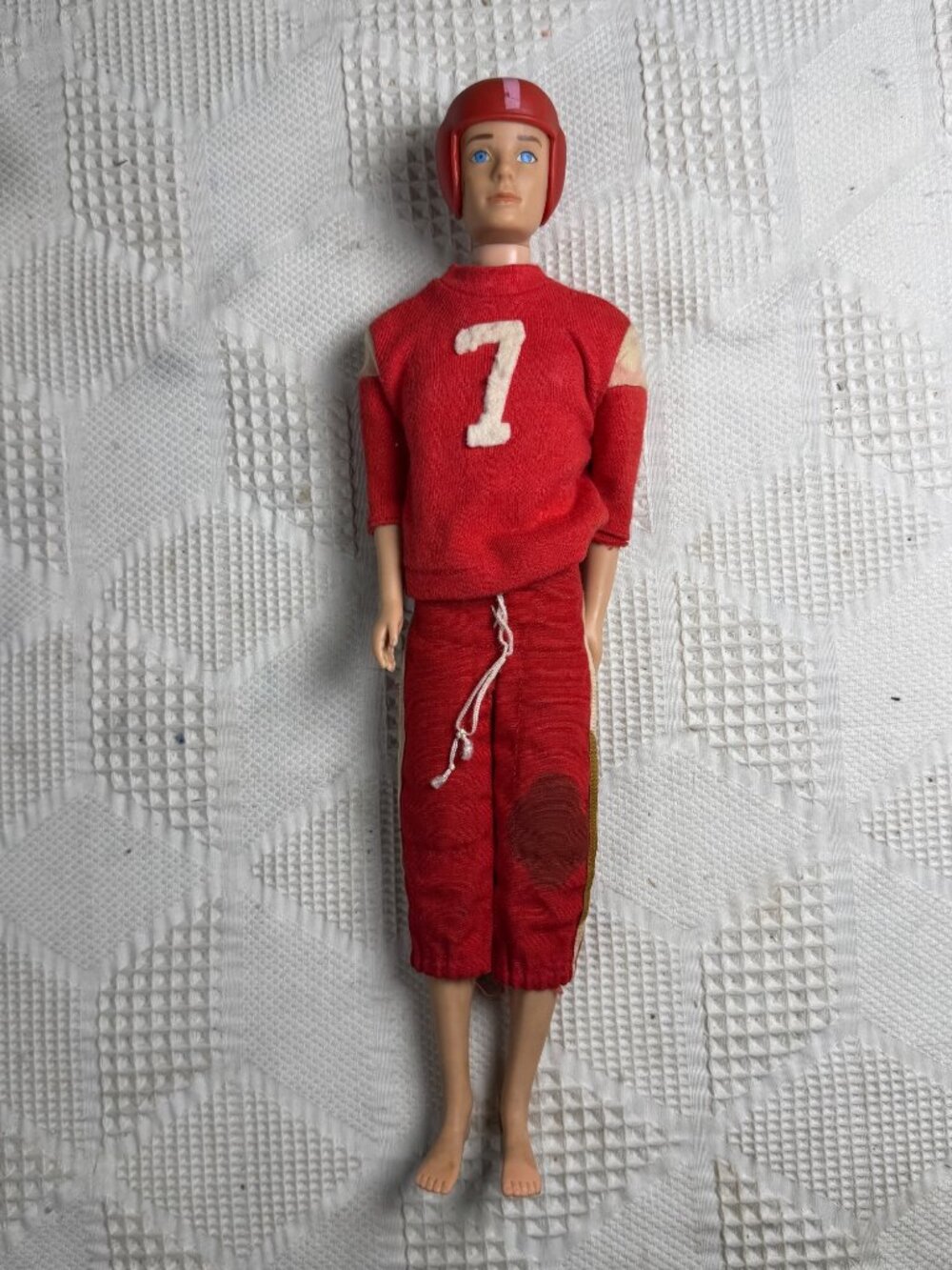 Original Ken MCMLX Football Outfit Doll Vintage Mattel Japan 1960s Red No 7